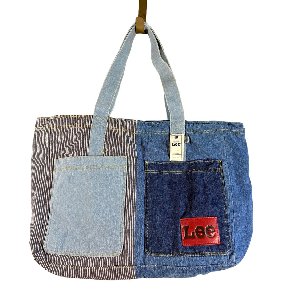 Kacey Lee Musgraves Stripe Patchwork Denim Tote Bag Blue NWT